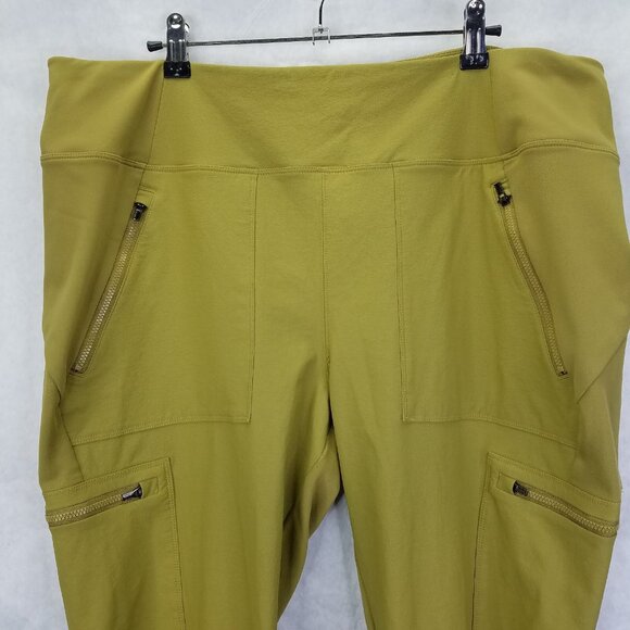 ATHLETA Headlands Pants Sz 20 Hybrid Cargo Tights Tapestry Gold Hike Travel Camp - Picture 2 of 13
